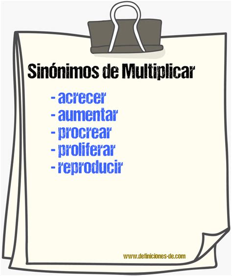 sinónimos de multiplicados.